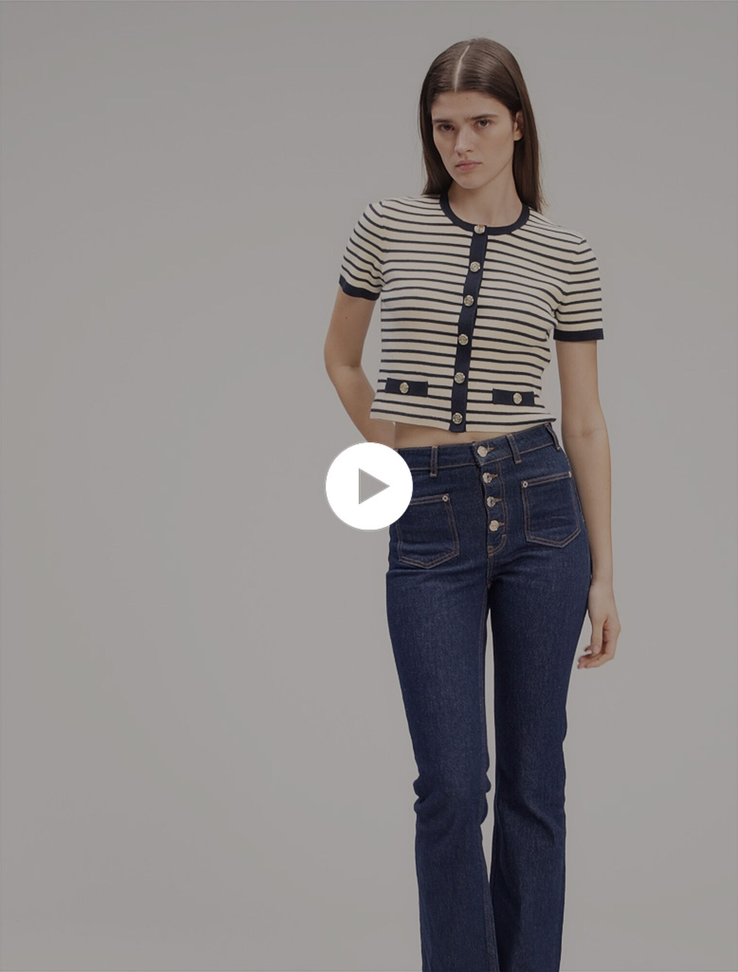 Cardigan corto in maglia a coste