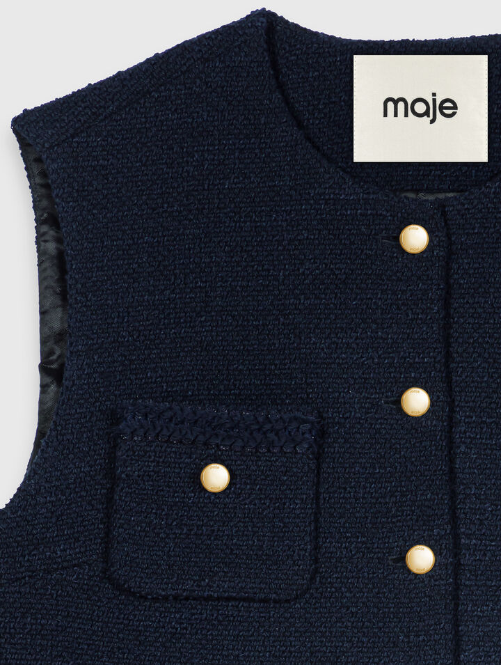 Giacca in tweed senza maniche