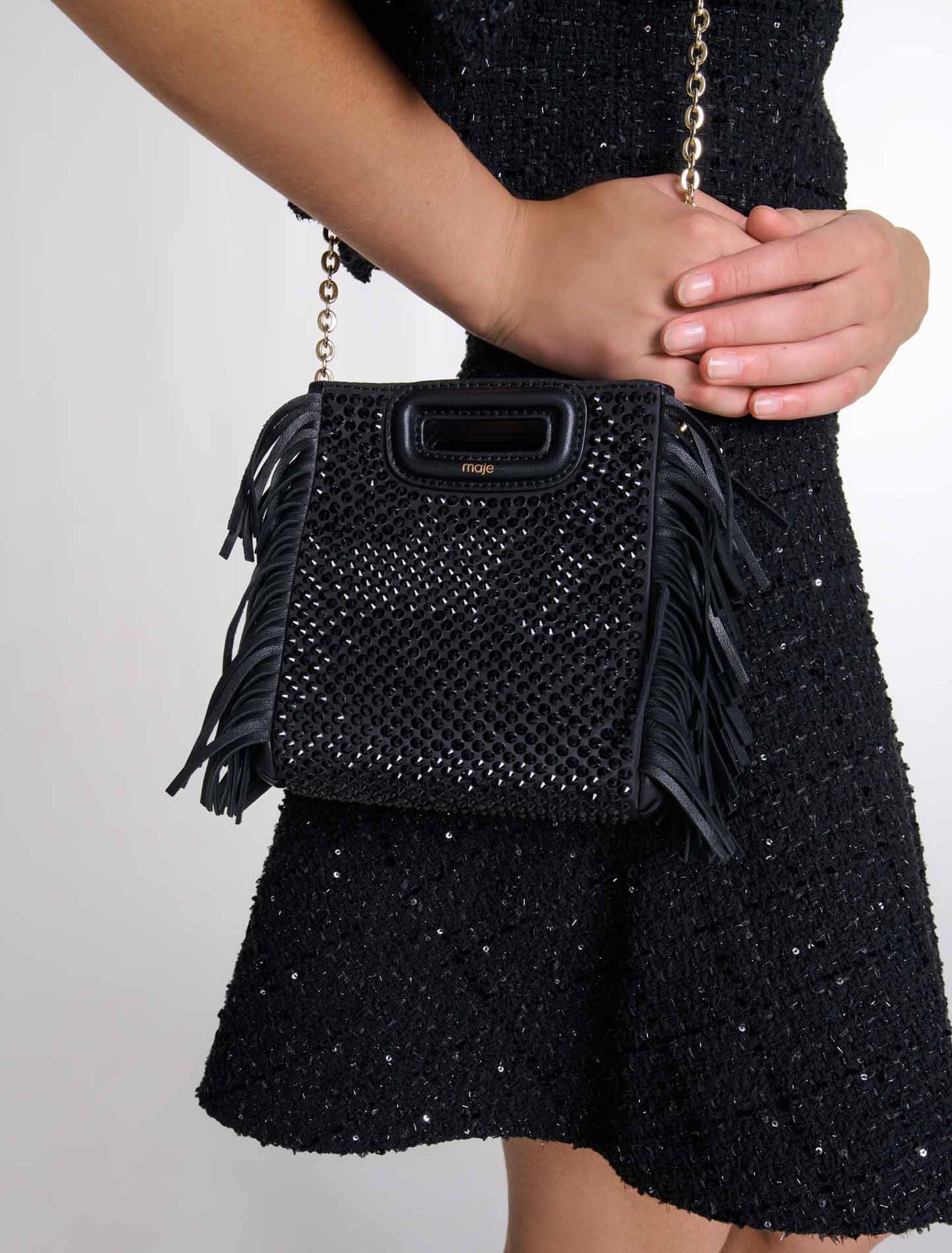 Borsa M mini con strass