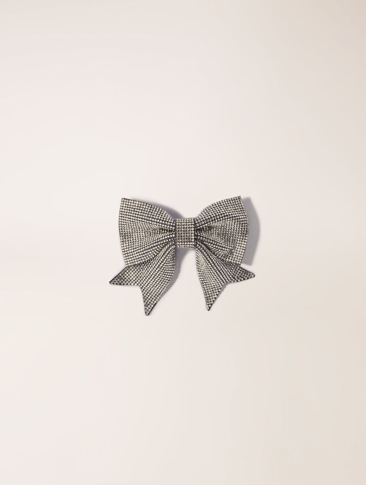 Fermaglio con fiocco in strass