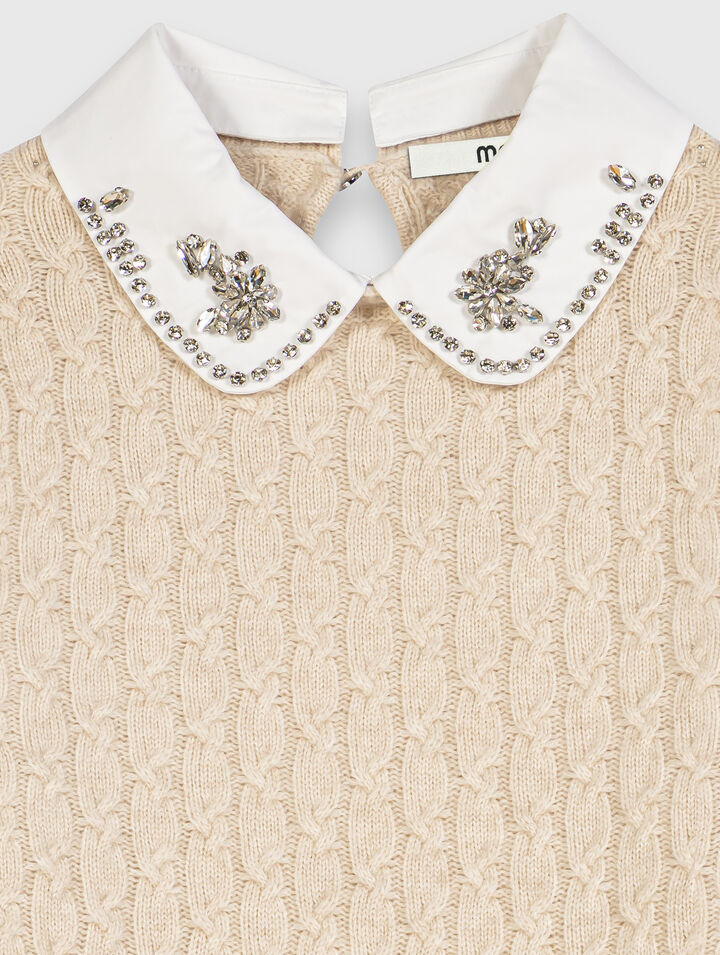 Pull collo rimovibile in popeline