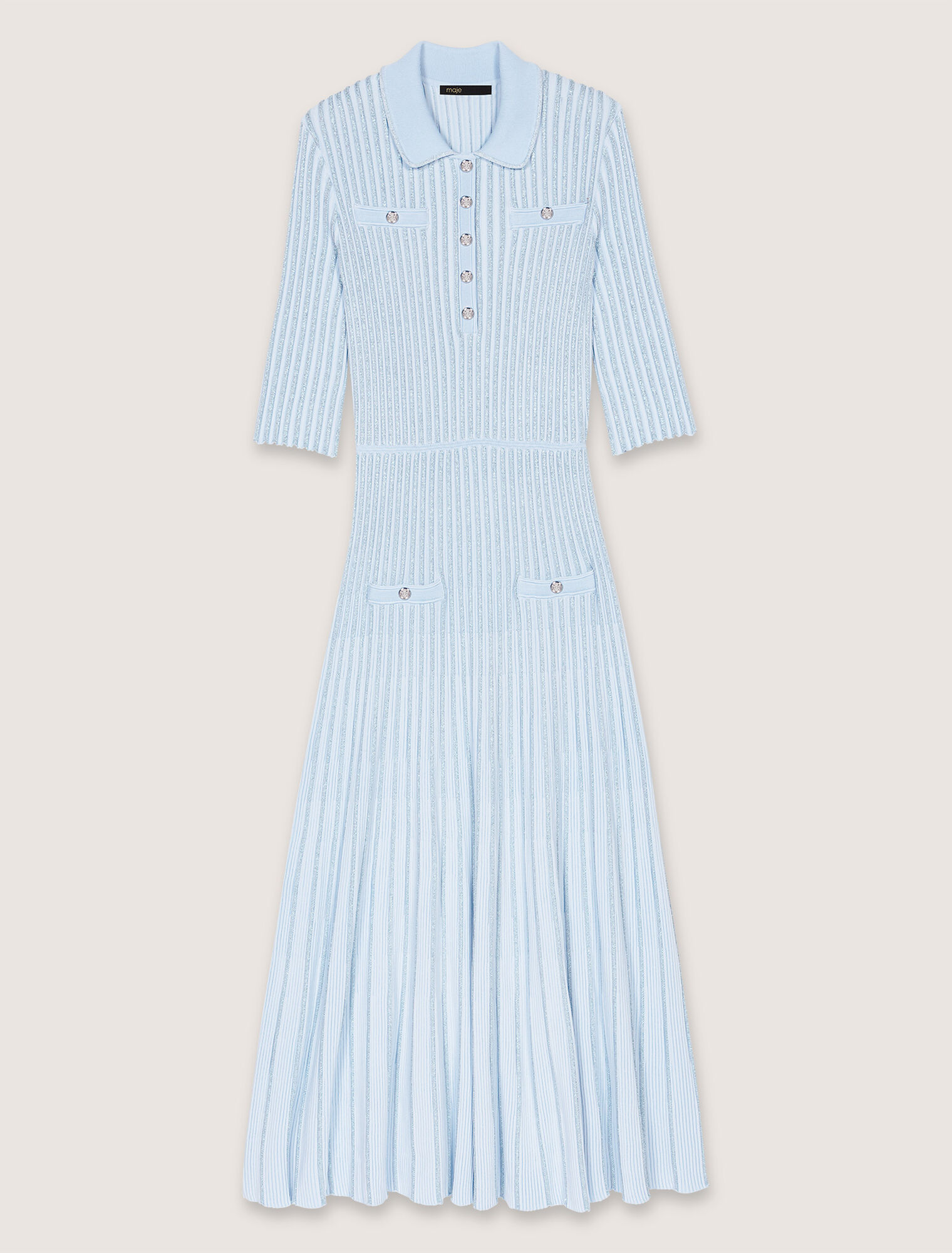 Abito midi in maglia a coste