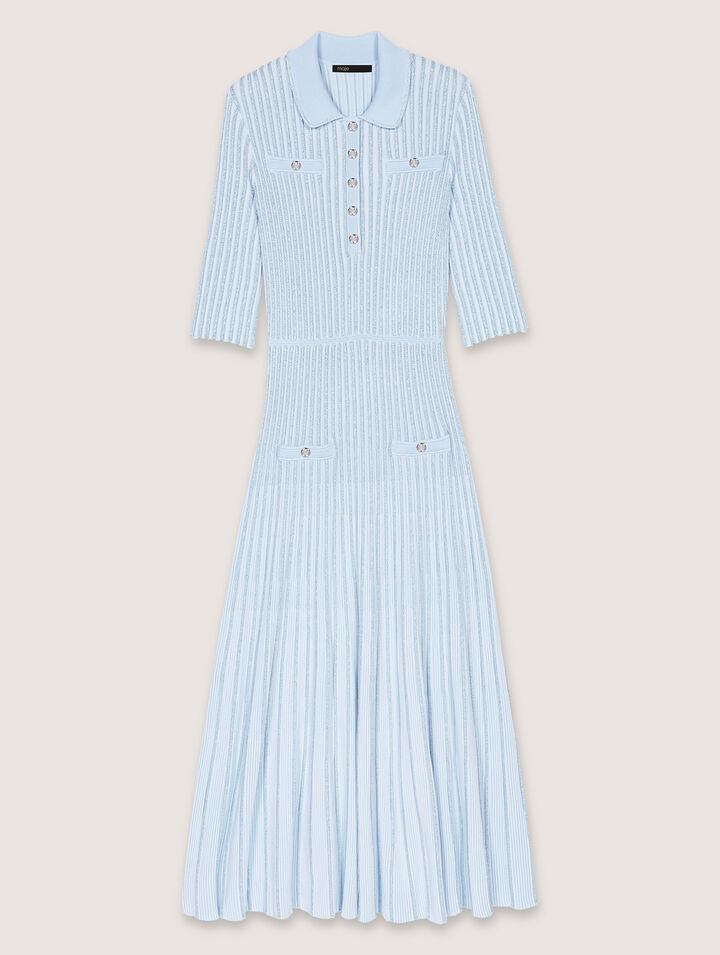Abito midi in maglia a coste