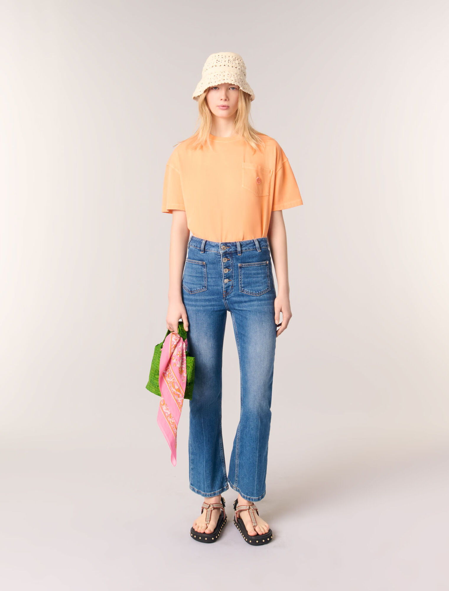 Jeans in denim con tasche