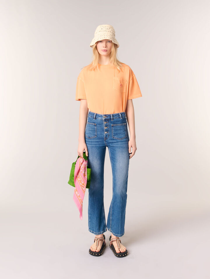 Jeans in denim con tasche