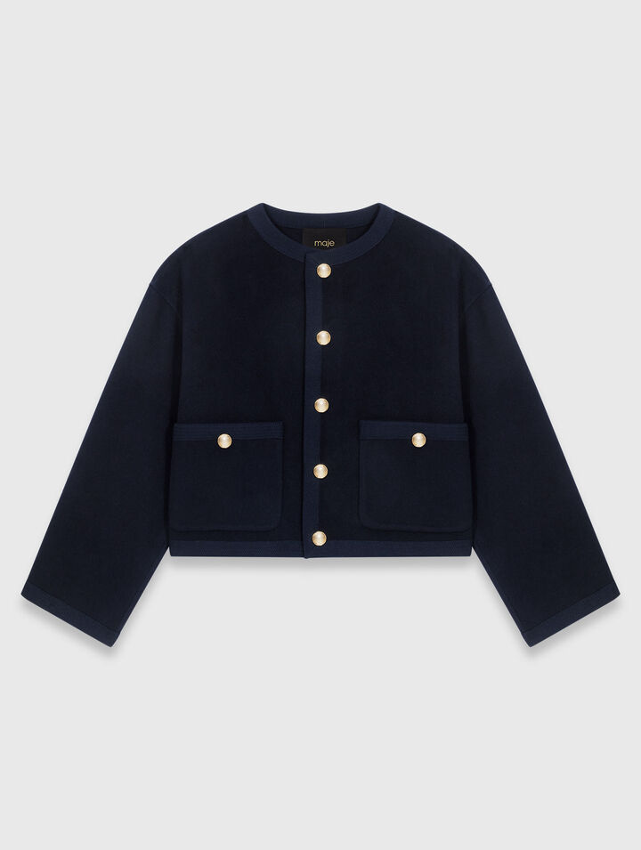 Giacca double face, bordi a treccia