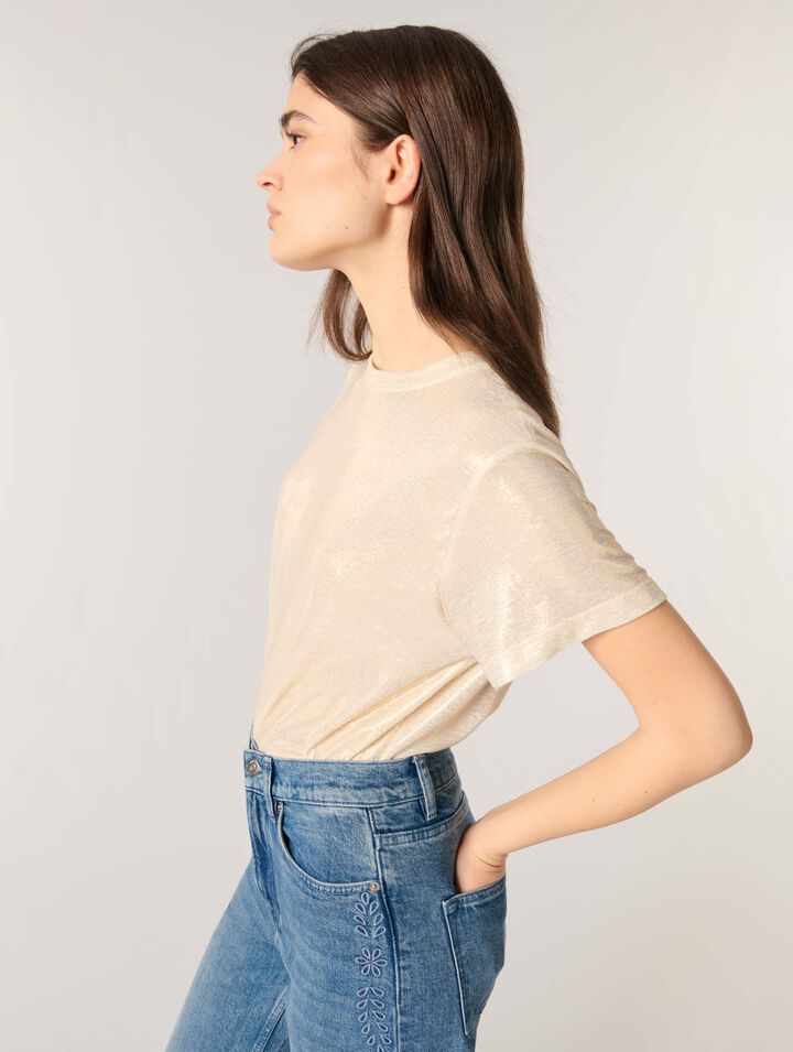 T-shirt in lamé