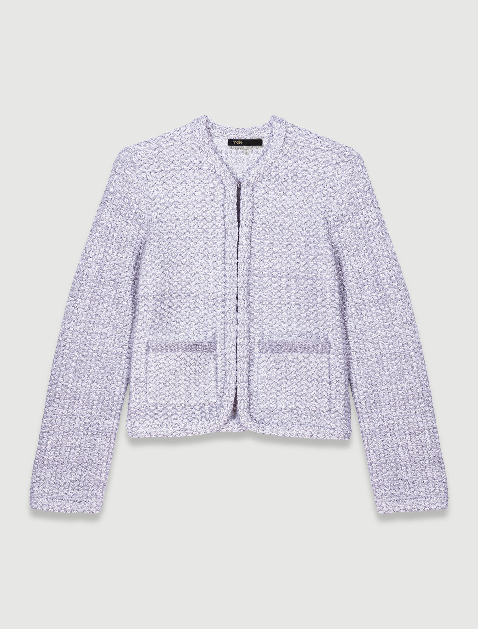 Cardigan in maglia effetto tweed