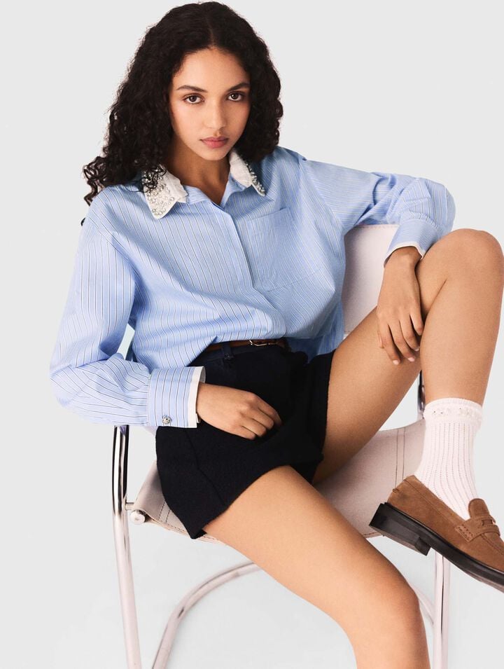 Camicia collo gioiello rimovibile