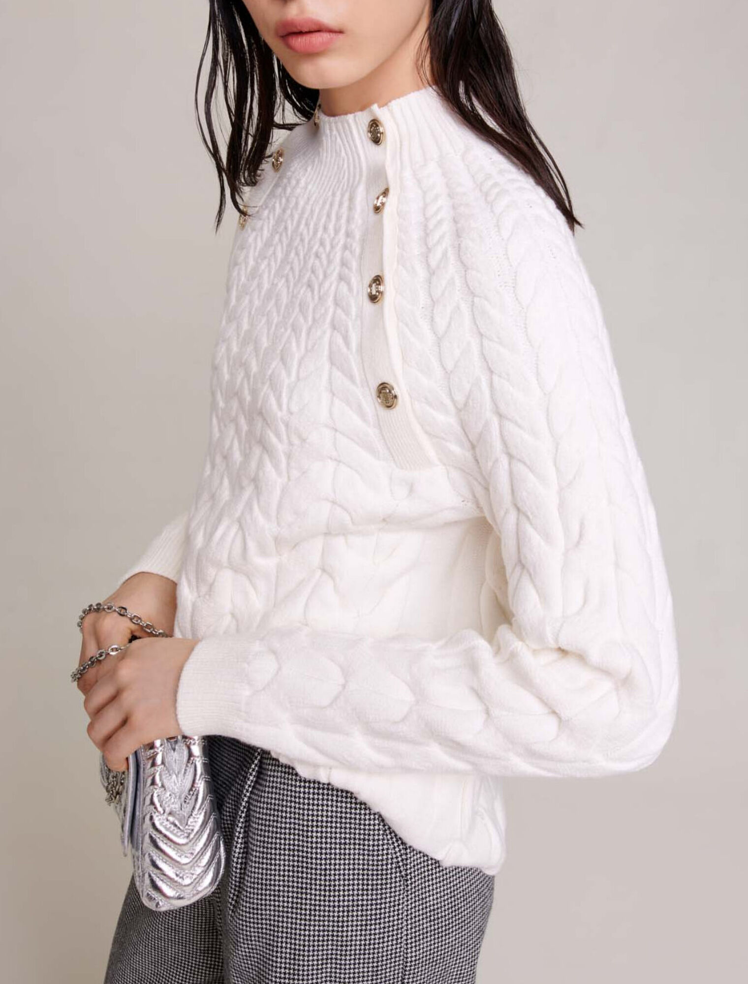 Maglione in maglia intrecciata