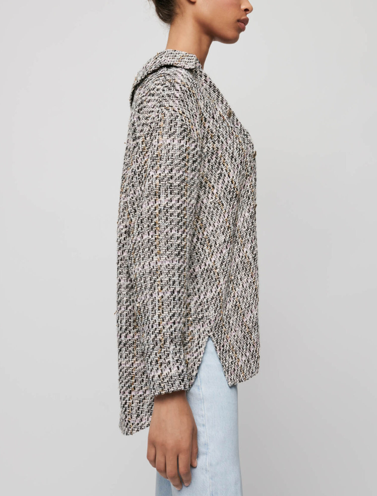 Camicia in tweed trompe-l'oeil