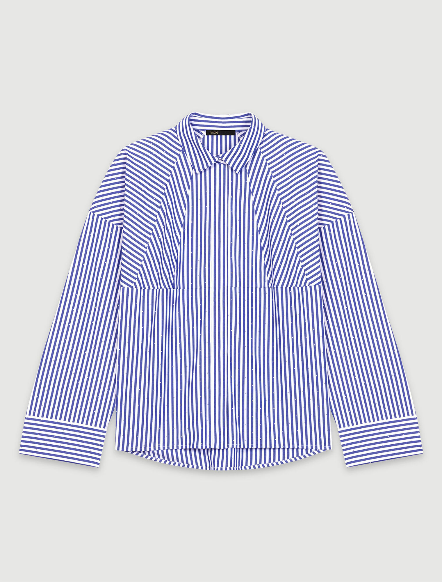 Camicia a righe con strass