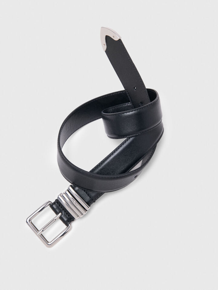 Cintura in pelle liscia