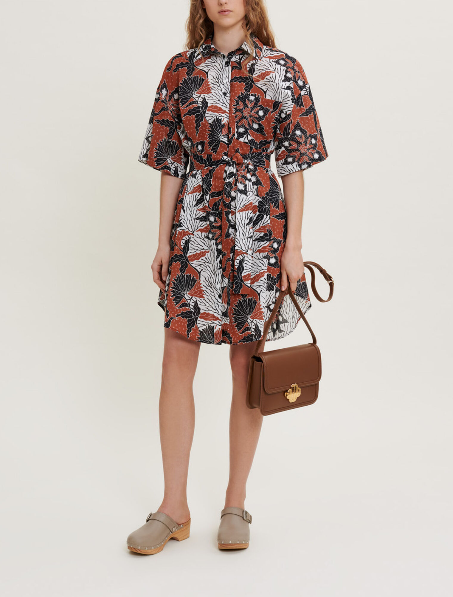 Abito camicia in voile di cotone