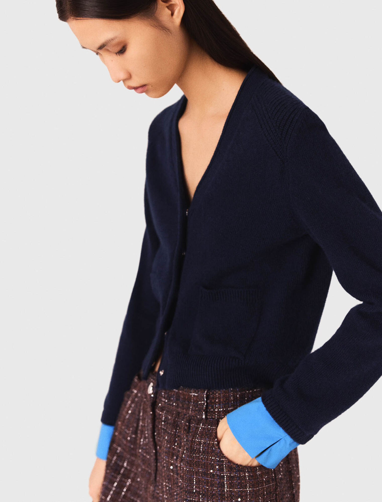 Cardigan con dettagli rimovibili