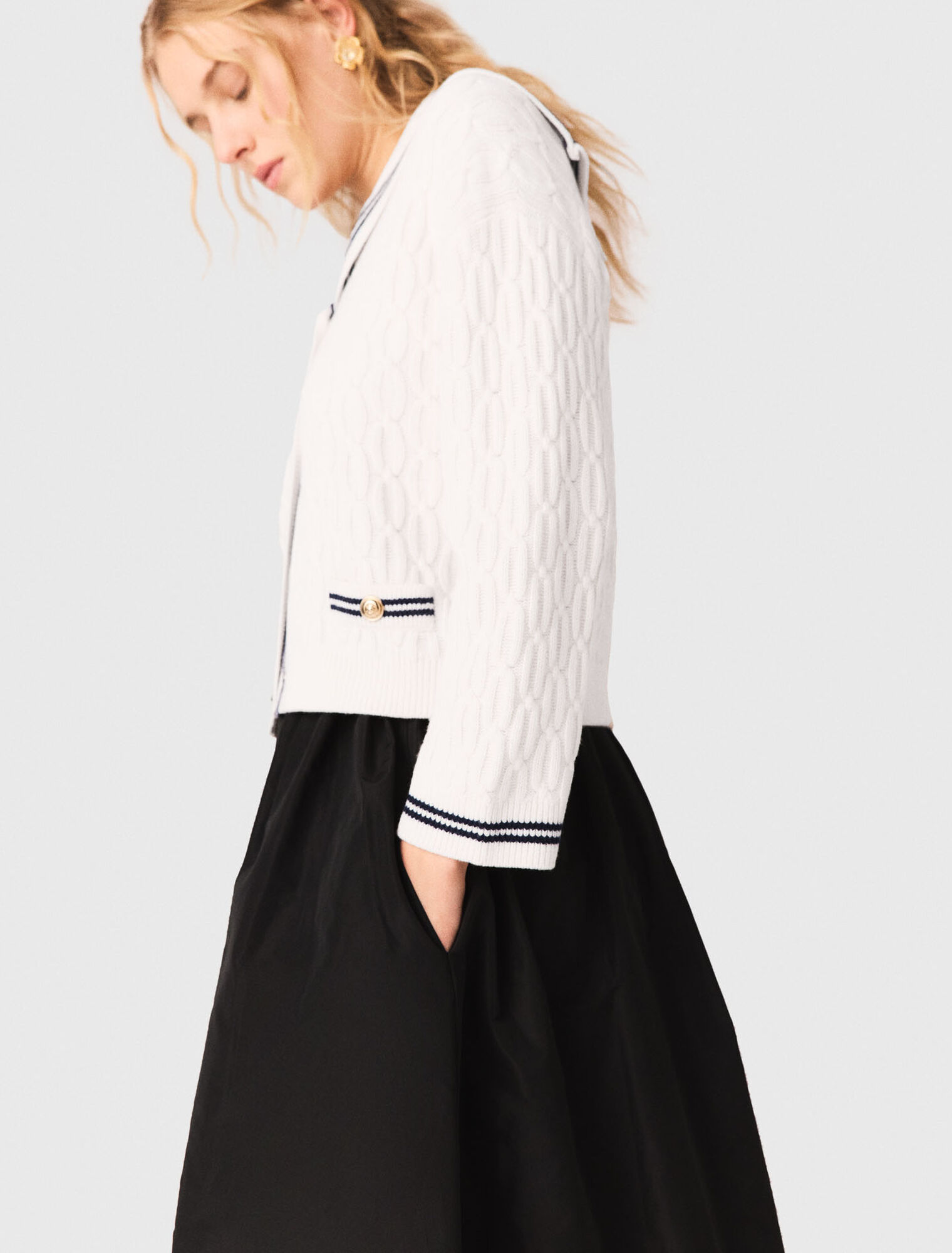 Gonna lunga con vita a contrasto