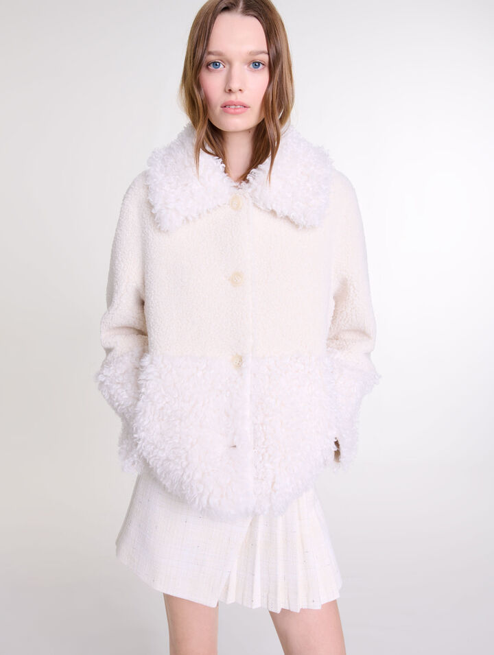 Cappotto corto in ecopelliccia