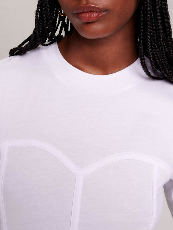 T-shirt effetto bustier