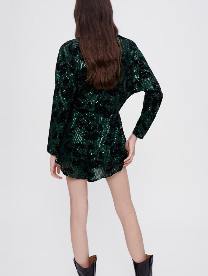 Tuta pantalone in paillettes