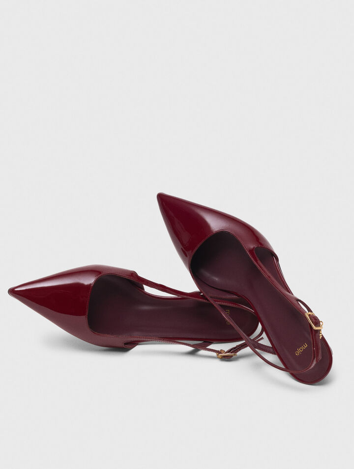 Décolleté slingback pelle vernice