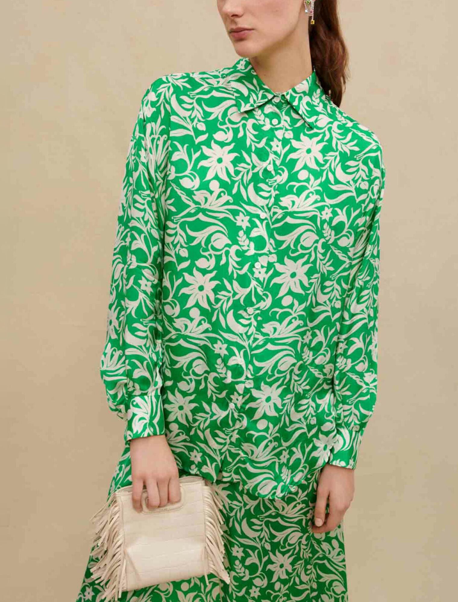 Camicia in raso stampata