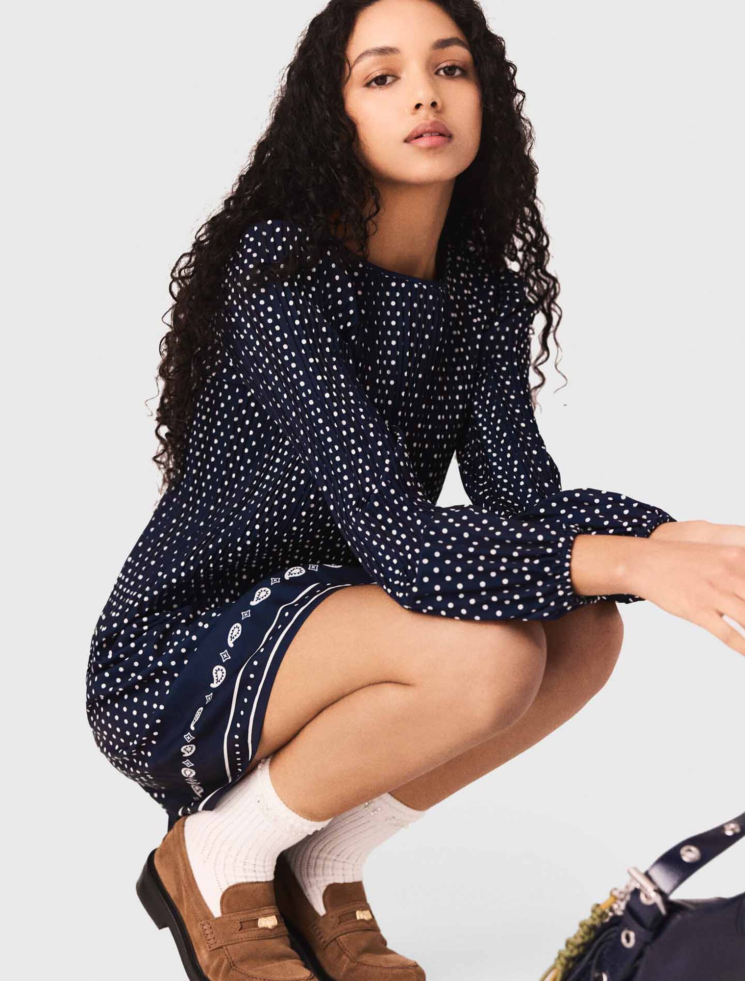 Abito plissettato con stampa