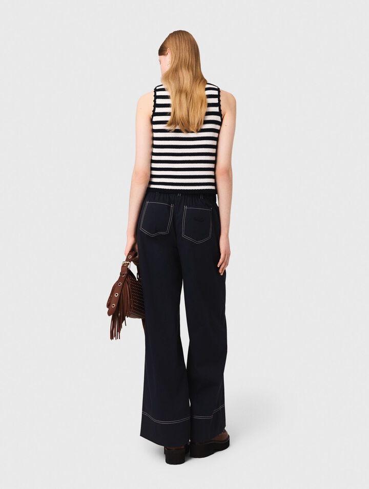Pantaloni cotone e cintura in pelle