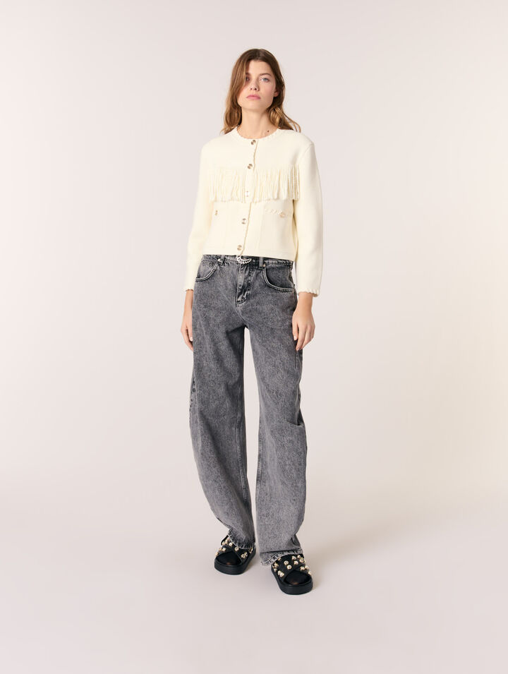 Cardigan con frange