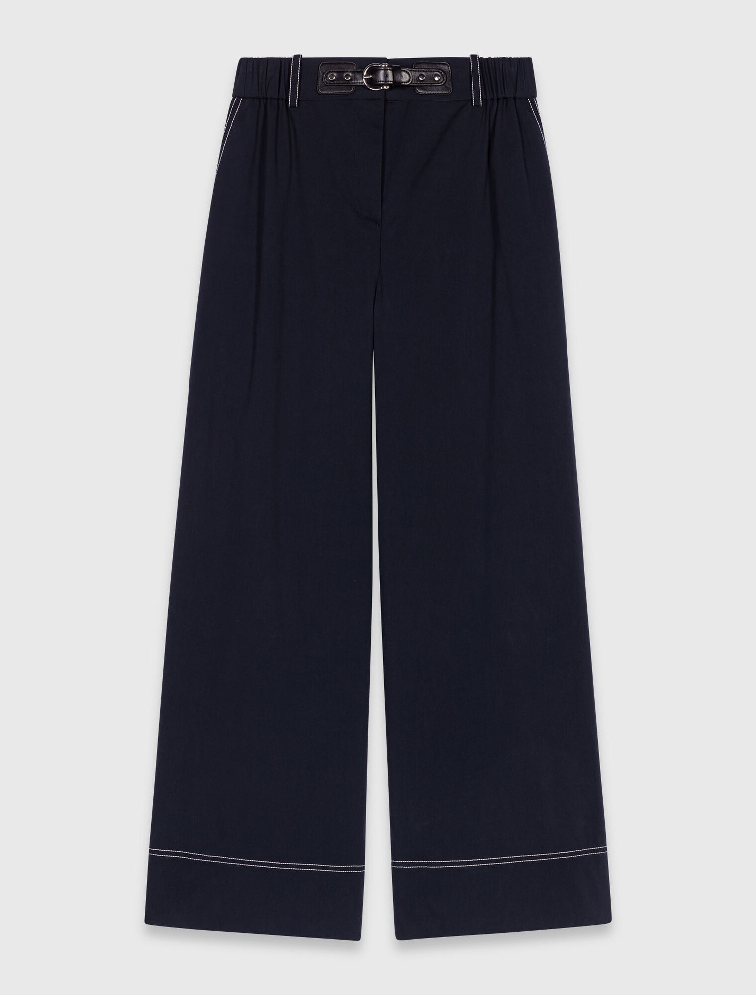 Pantaloni cotone e cintura in pelle