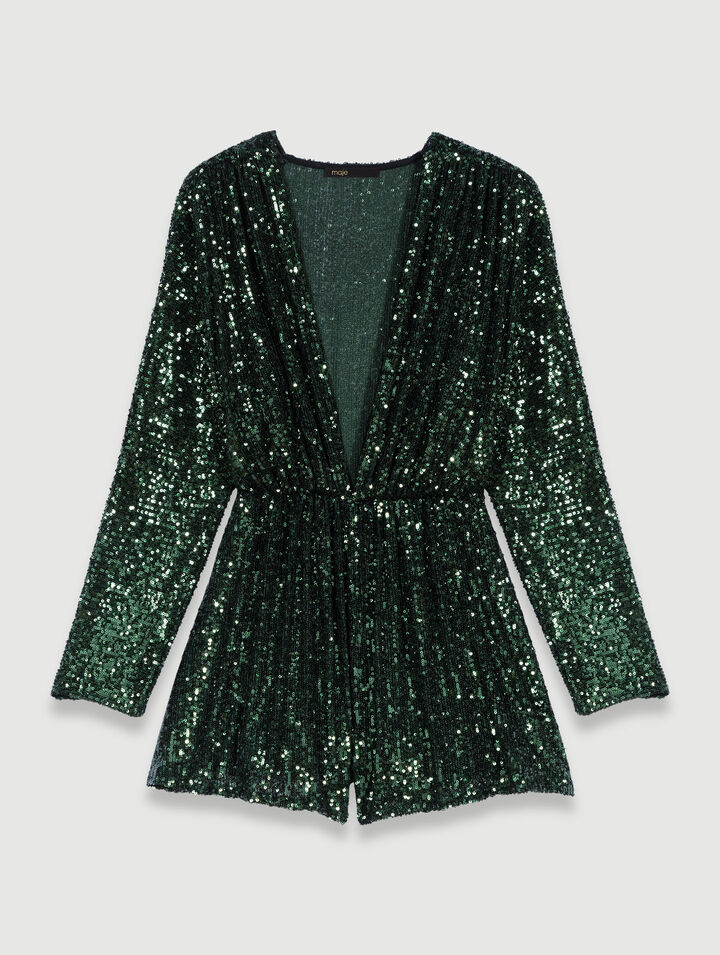 Tuta corta con paillettes