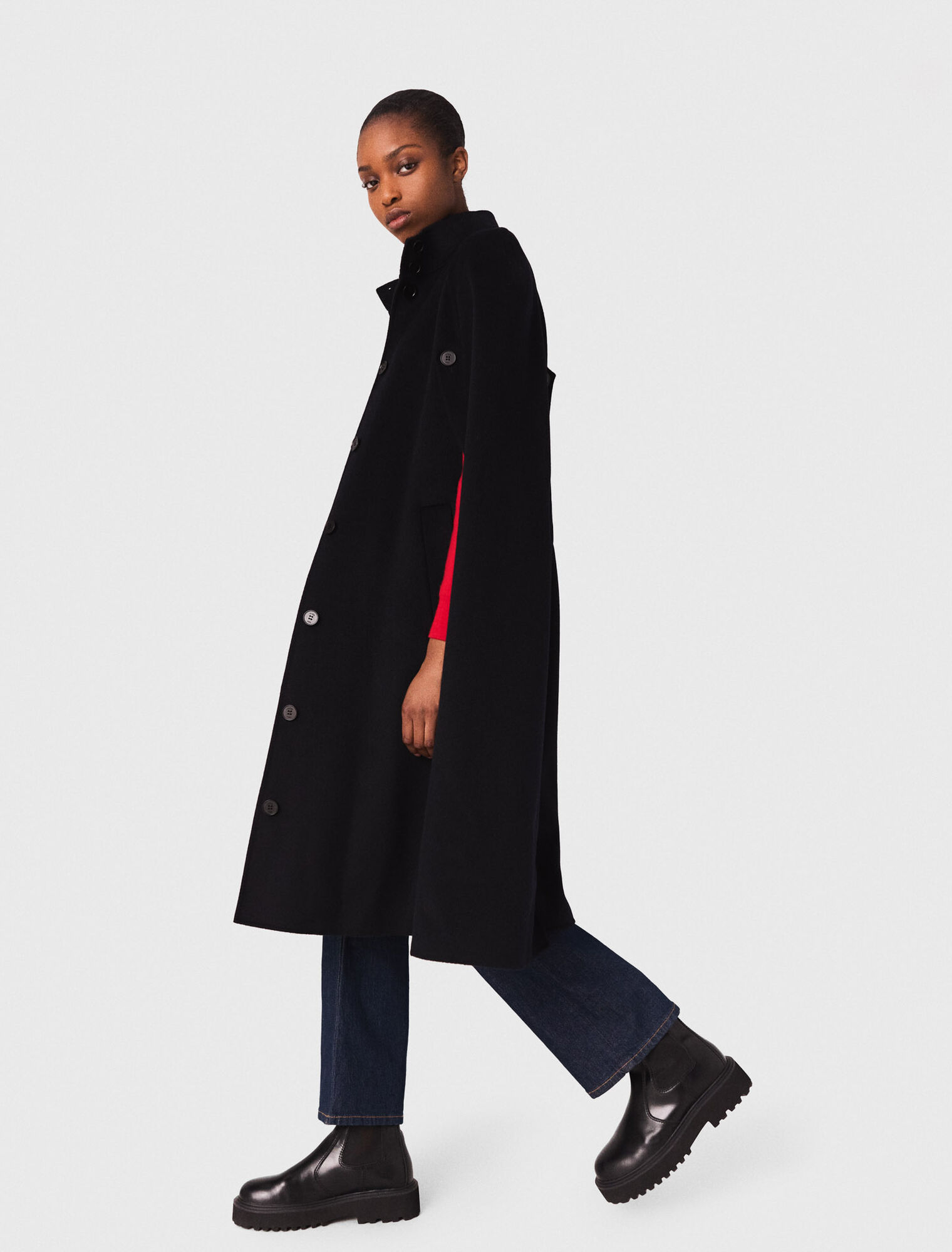 Cappotto lungo double face mantella