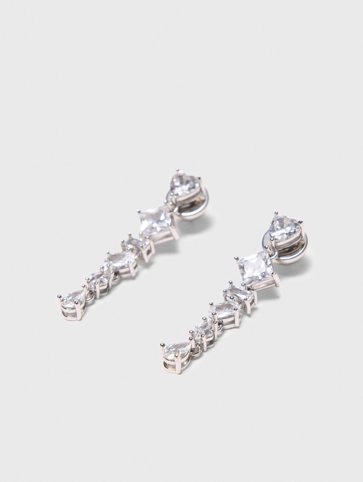 Orecchini cuore con strass