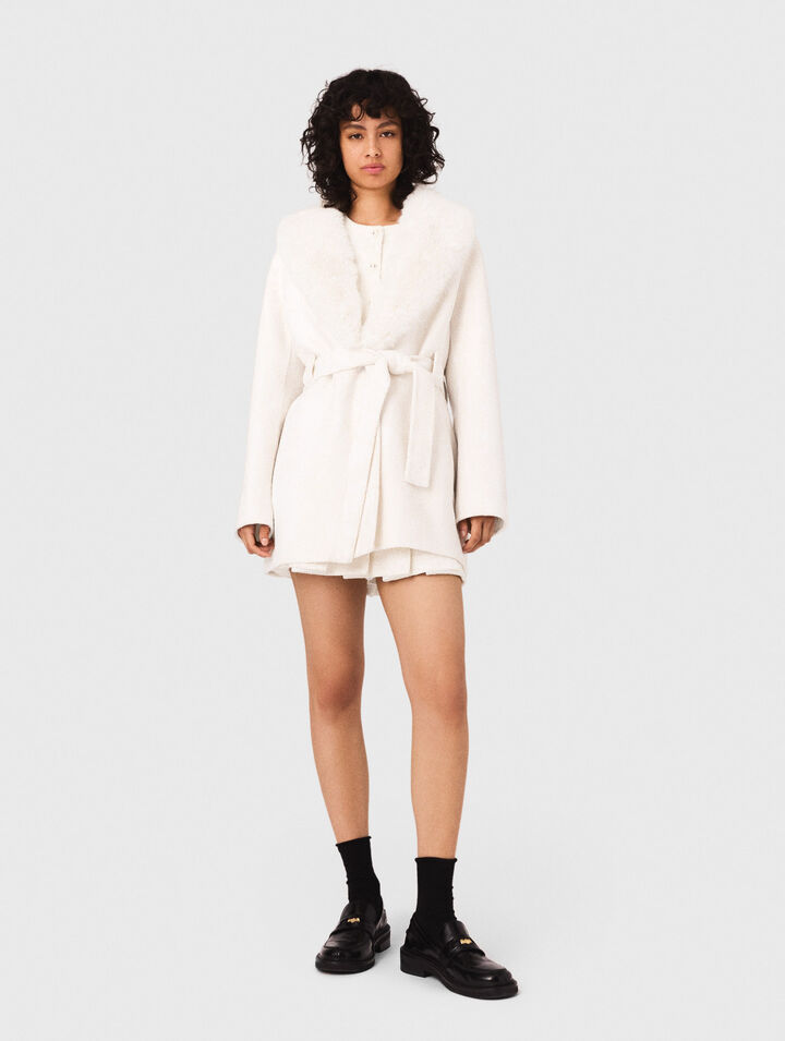 Cappotto lungo in ecopelliccia