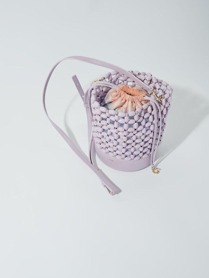 Borsa a secchiello con perline