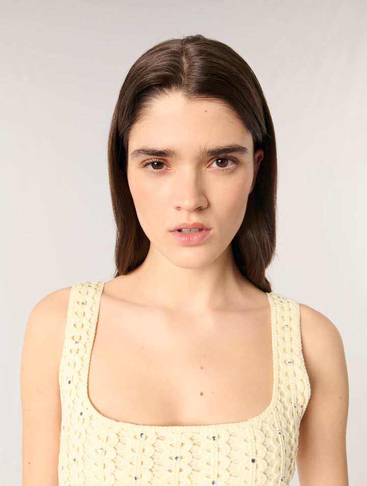 Abito midi in crochet glitterato