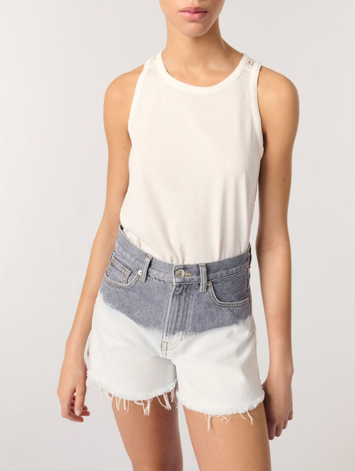 Shorts in denim tie & dye