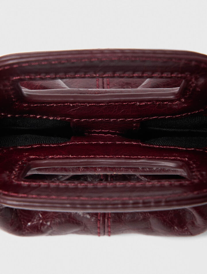 Mini clutch in pelle craquelé