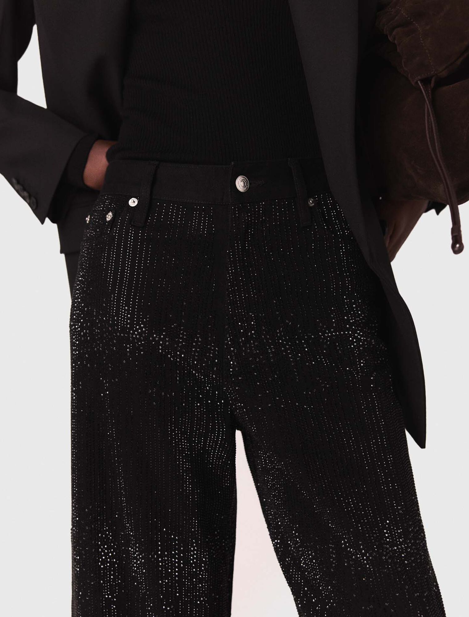 Jeans larghi con strass