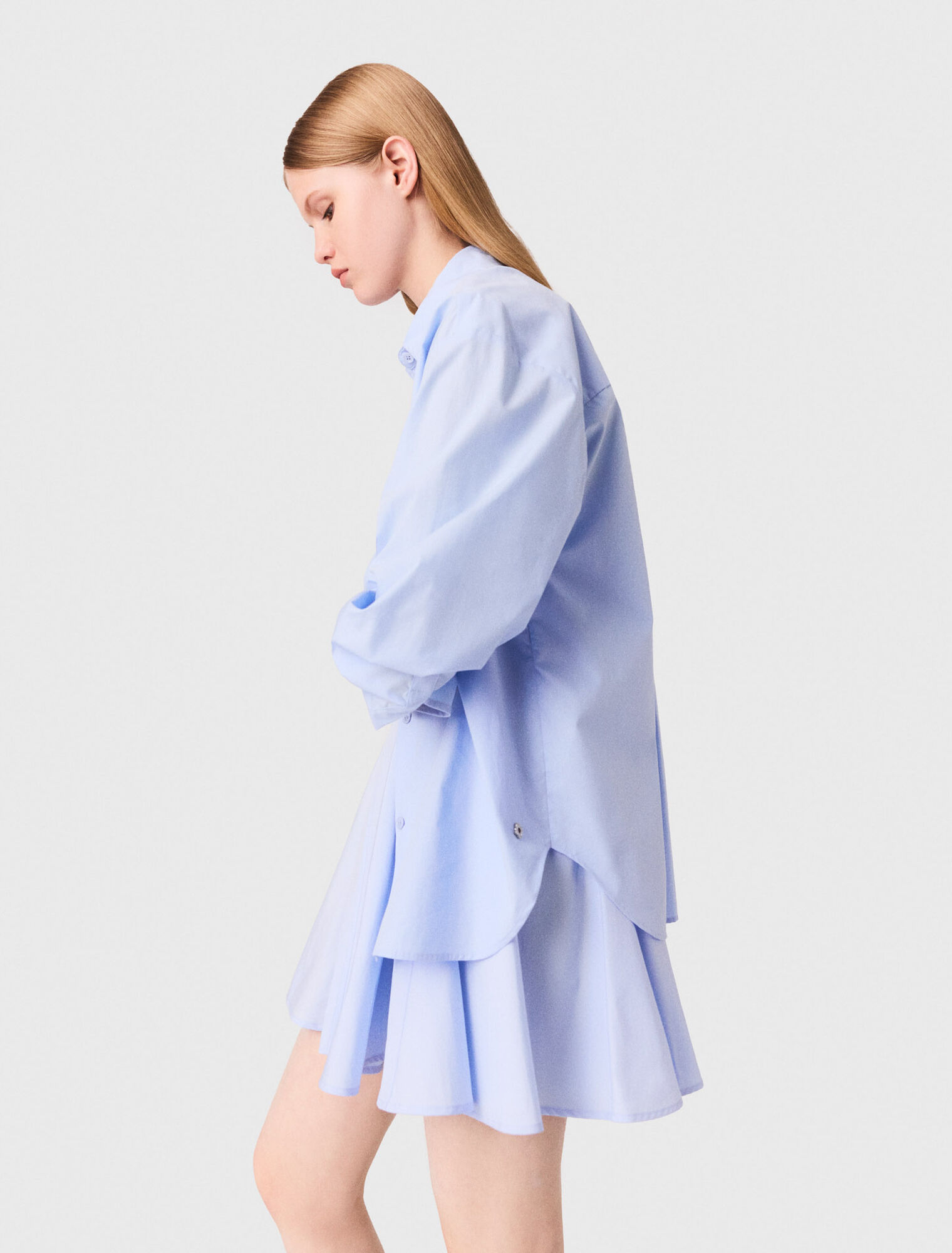 Camicia lunga in popeline