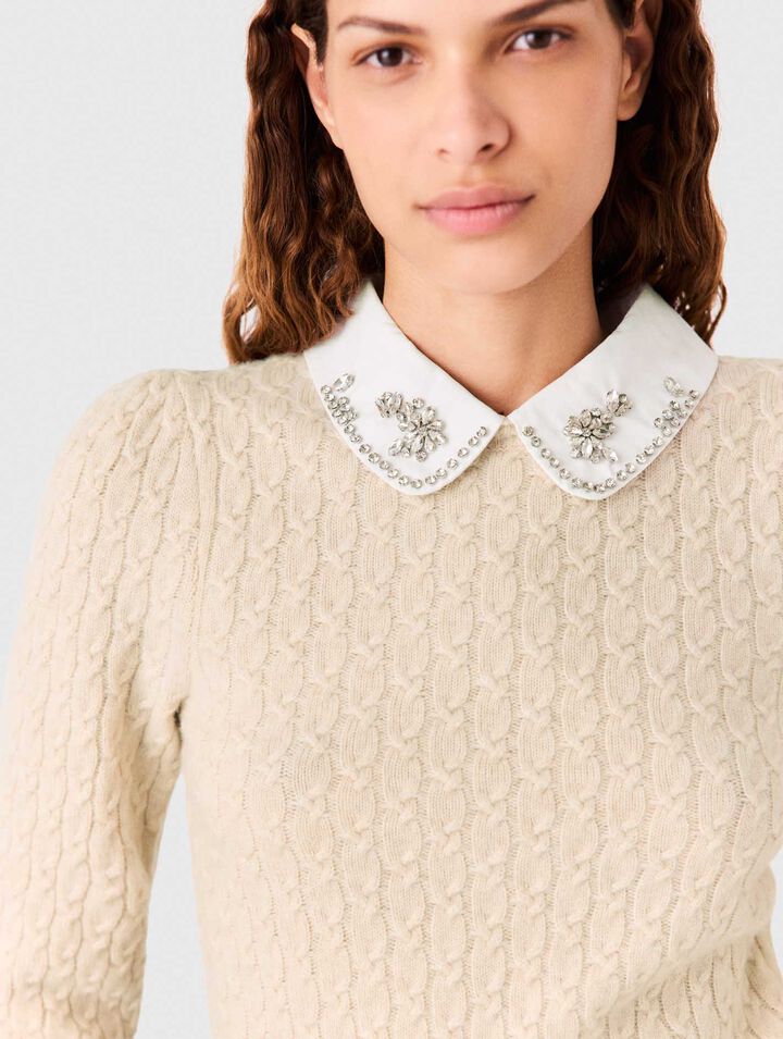 Pull collo rimovibile in popeline