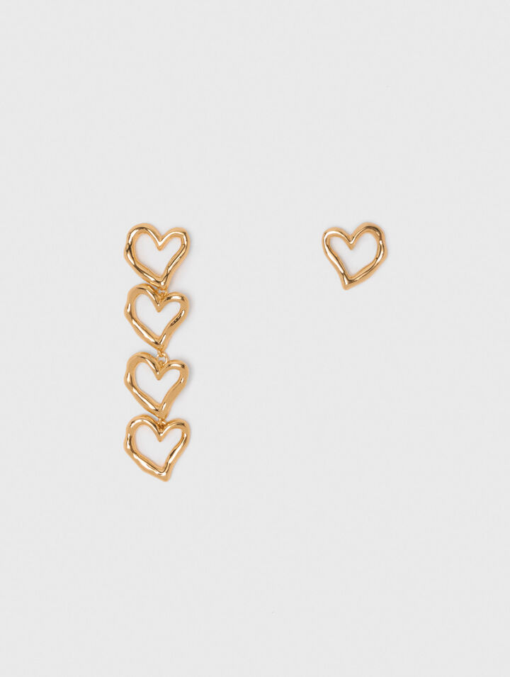 Orecchini cuore asimmetrico