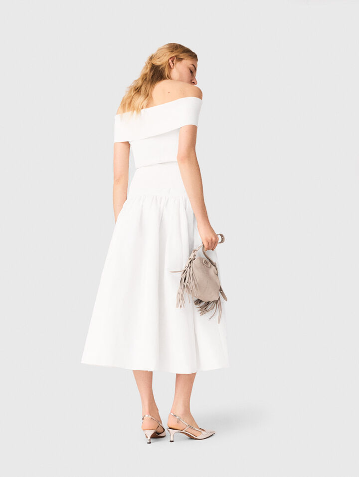 Top scollo bardot in maglia a coste