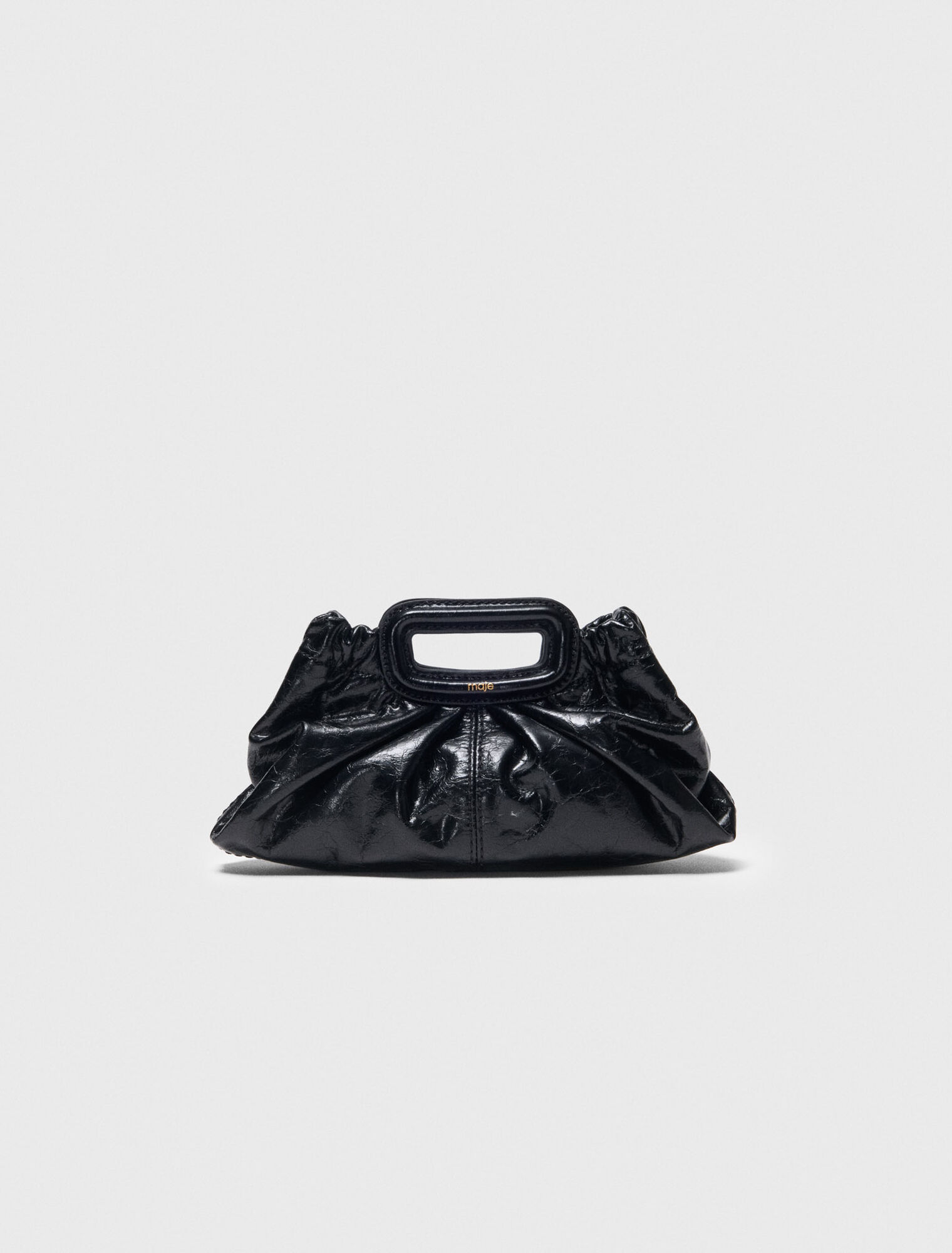Mini clutch in pelle craquelé