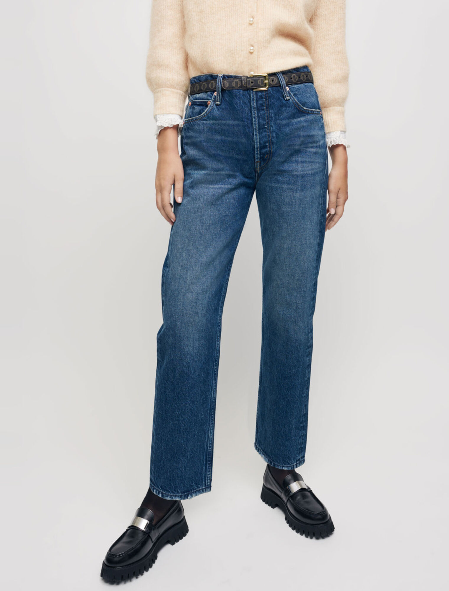 Jeans dritti a vita alta