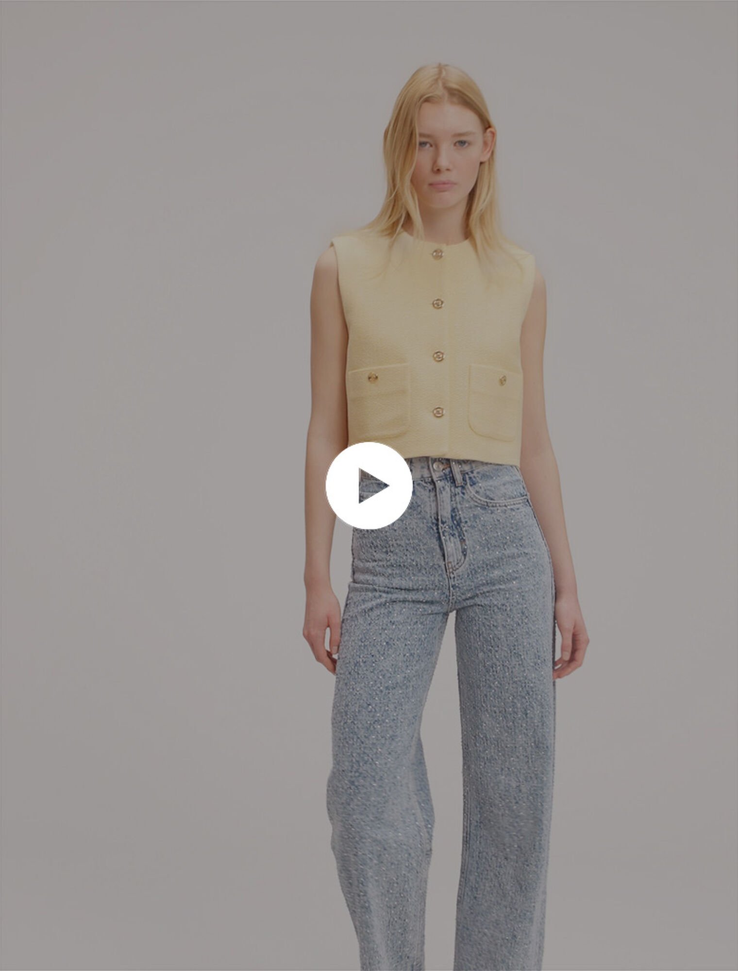 Jeans larghi decorati con strass