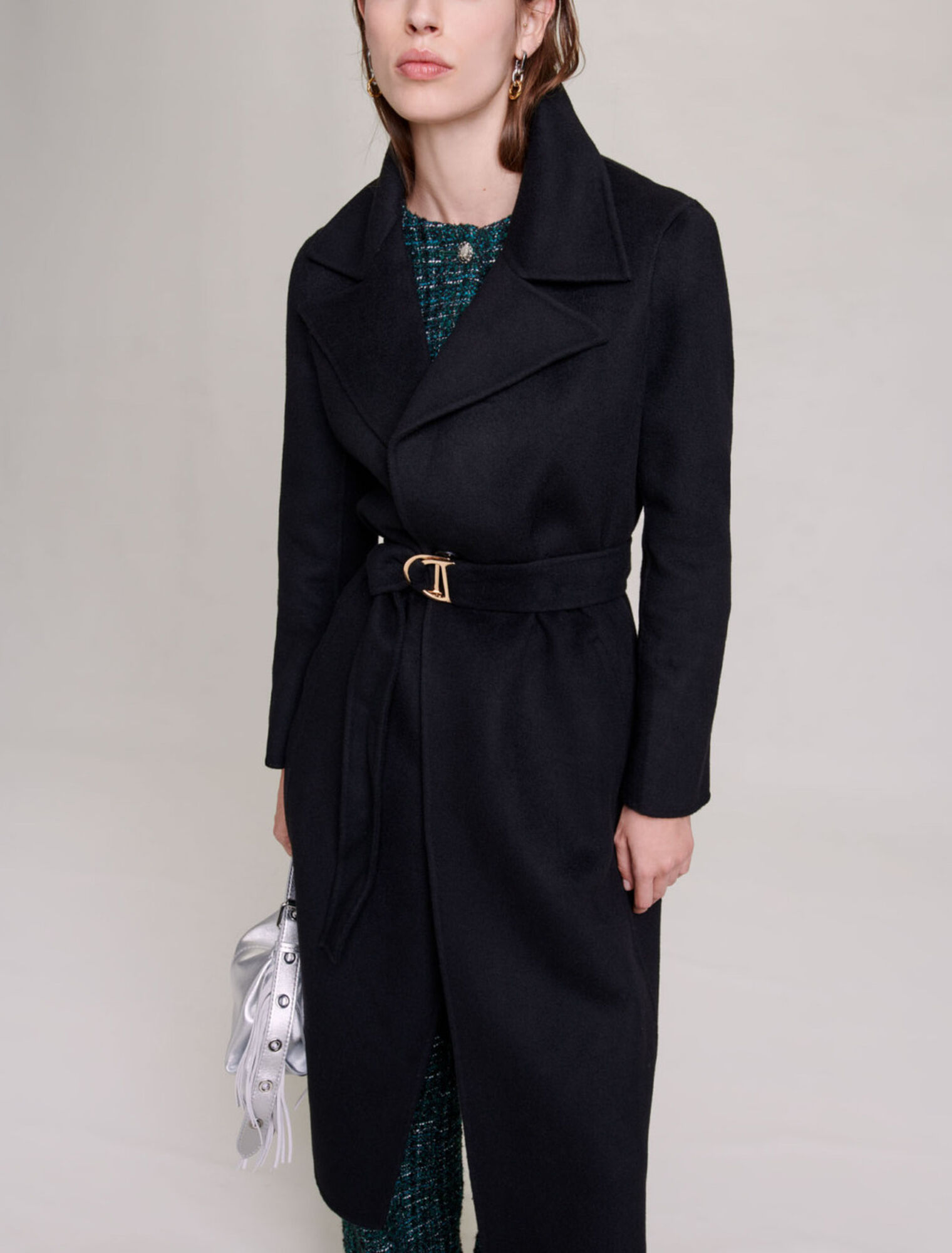 Cappotto double-face con cintura