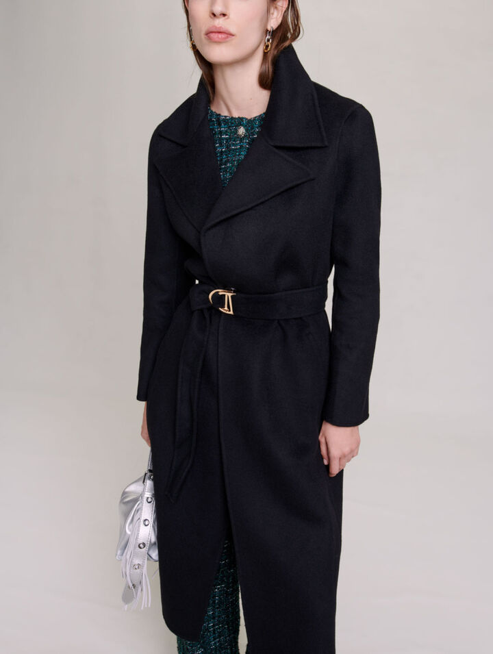 Cappotto double-face con cintura