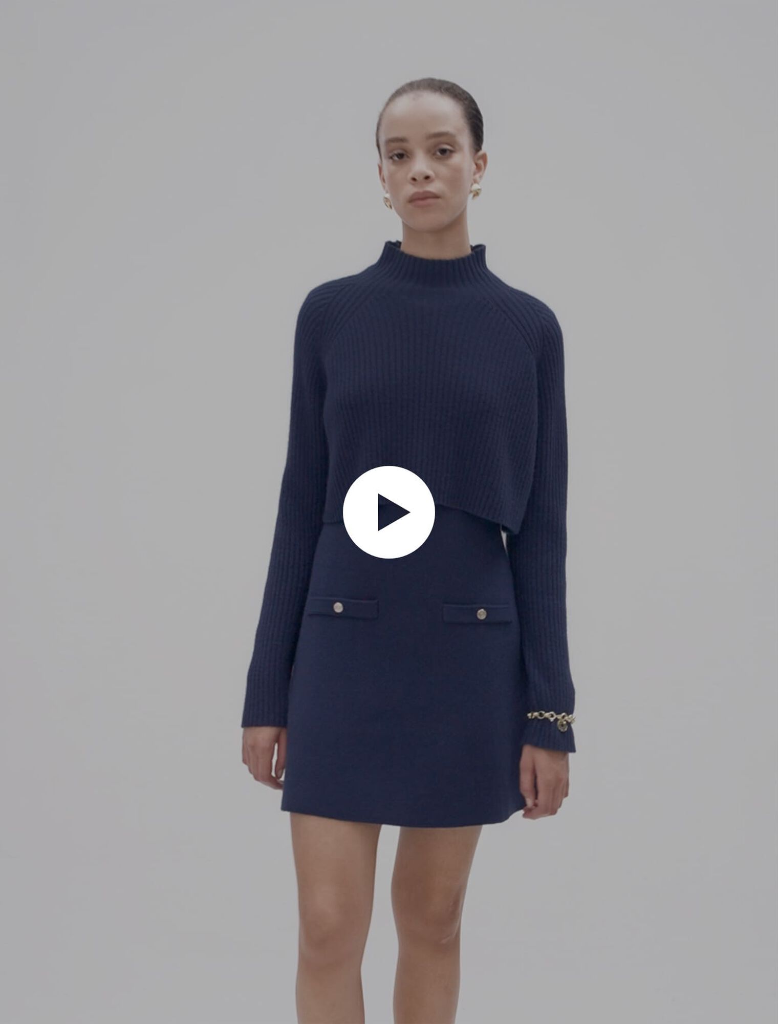 Abito corto in maglia 2 in 1