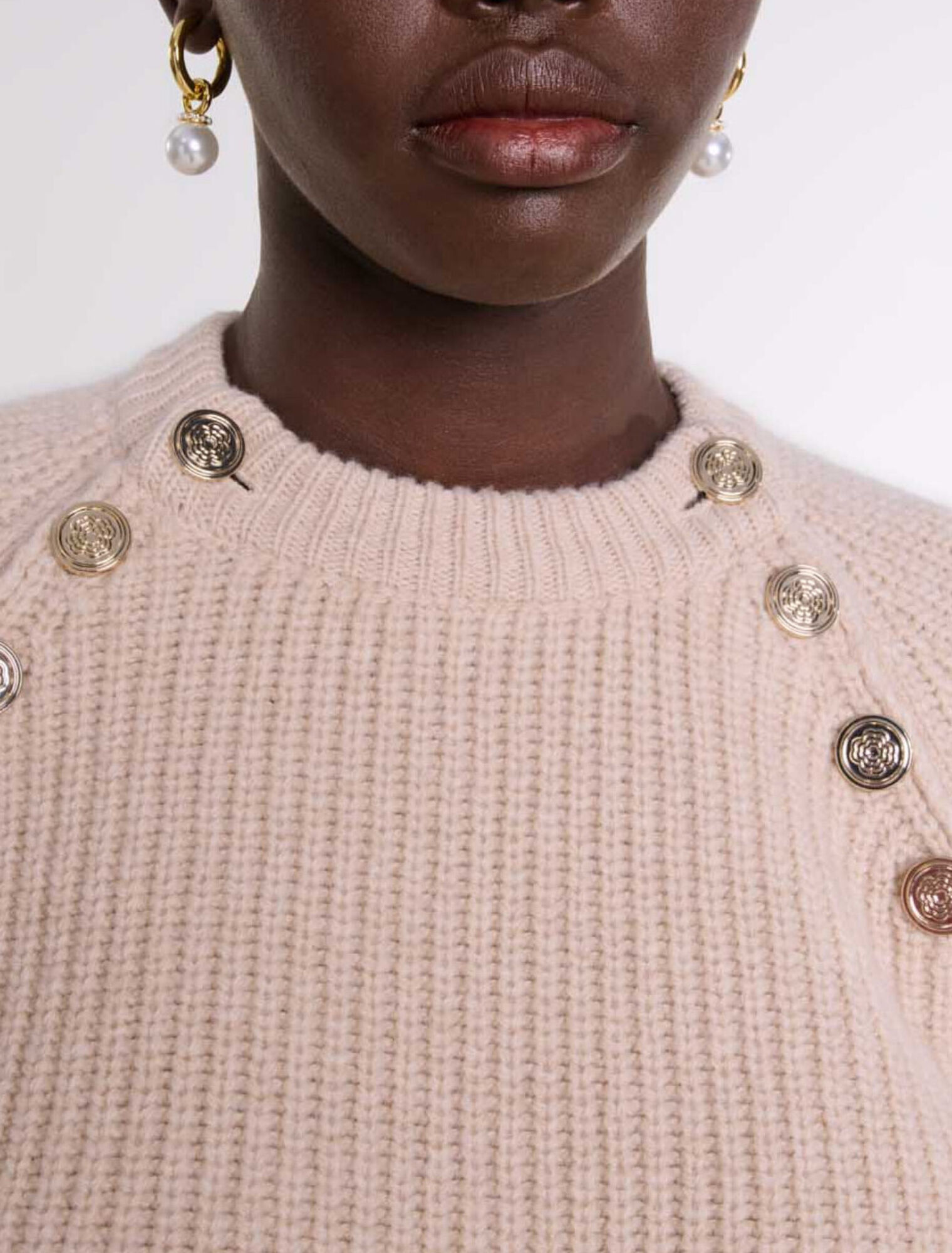 Maglione a coste in lana