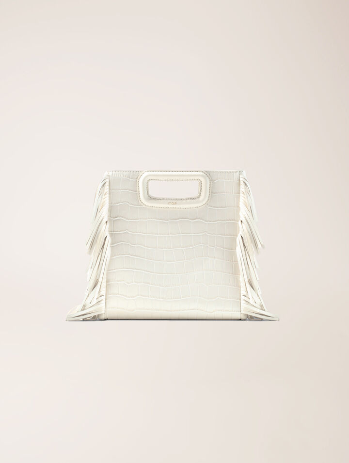 Borsa M in pelle effetto coccodrillo
